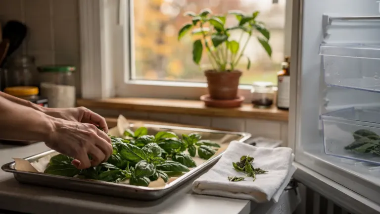Basilic : récoltez les feuilles avant le froid et congelez-les pour préserver leurs arômes Basilic : récoltez les feuilles avant le froid et congelez-les pour préserver leurs arômes