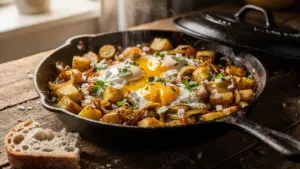 Chakchouka sans tomate : la recette aux pommes de terre et oignons caramélisés