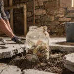 Longère achetée 92 000 euros en 2019 : un artisan déterre un bocal enfoui en 1958 sous la buanderie