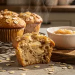 Muffins avoine-pomme : la compote de pommes remplace le beurre dans la pâte