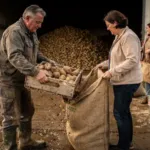 À Penin, un agriculteur a proposé une distribution gratuite de pommes de terre invendues