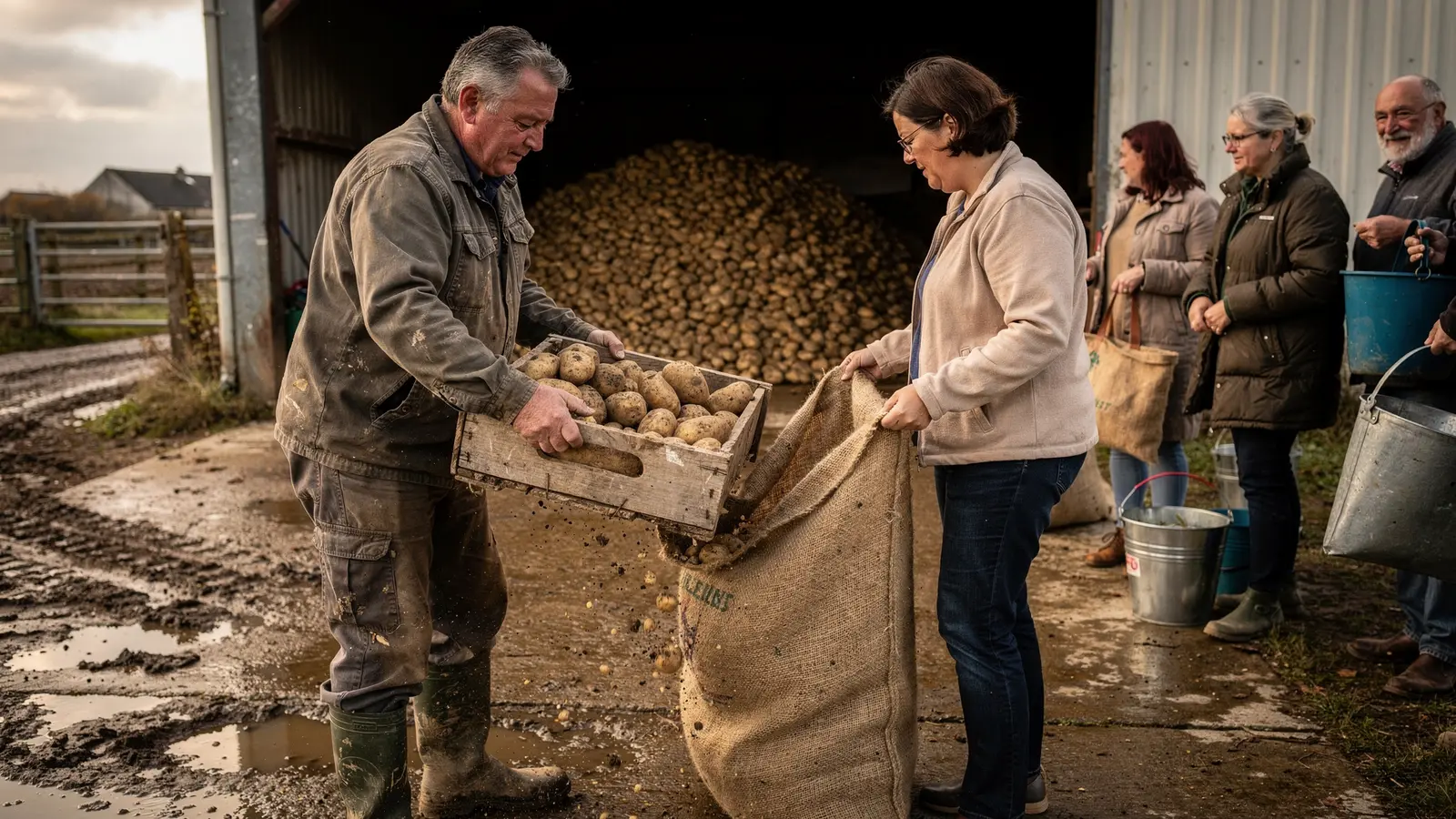 À Penin, un agriculteur a proposé une distribution gratuite de pommes de terre invendues À Penin, un agriculteur a proposé une distribution gratuite de pommes de terre invendues