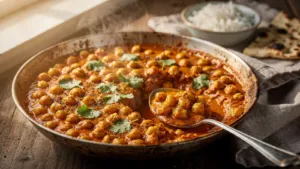 Pois chiches façon butter chicken : un curry sans viande à la sauce crémeuse et épicée