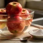 Pommes : un bain au bicarbonate réduit en laboratoire certains résidus de pesticides en surface