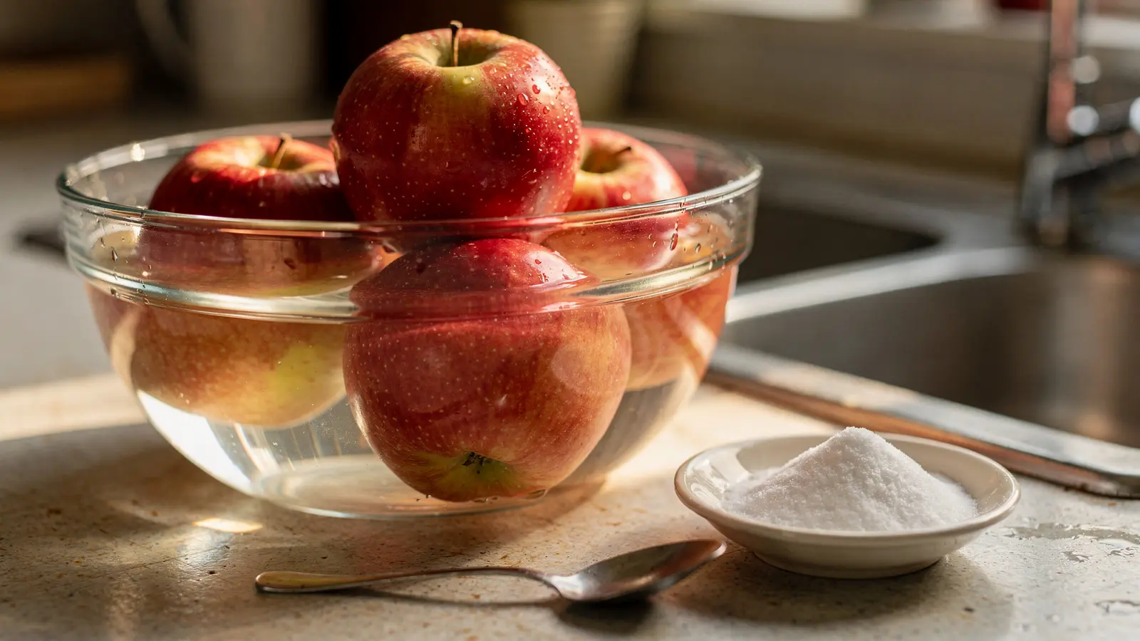 Pommes : un bain au bicarbonate réduit en laboratoire certains résidus de pesticides en surface Pommes : un bain au bicarbonate réduit en laboratoire certains résidus de pesticides en surface