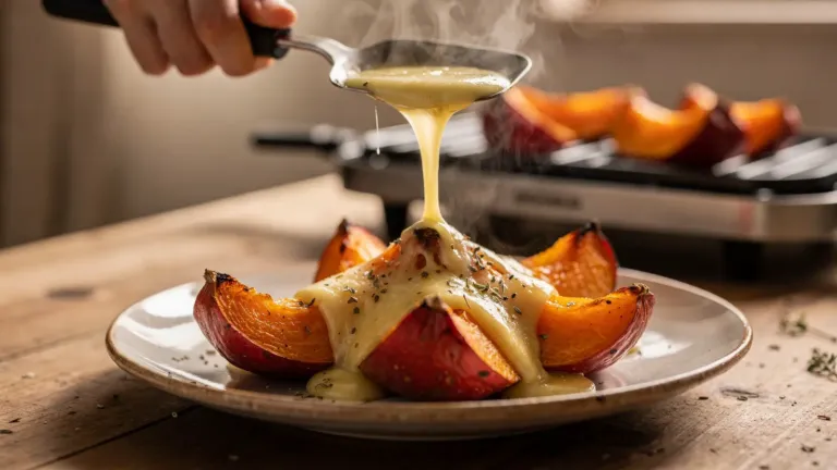 Raclette : du potimarron rôti pour remplacer les pommes de terre sous le fromage Raclette : du potimarron rôti pour remplacer les pommes de terre sous le fromage