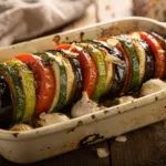 Tian de légumes provençal : une base précuite et des rondelles serrées avant la cuisson